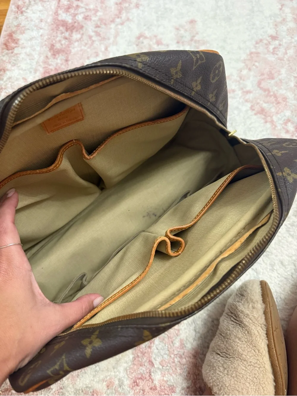 Louis Vuitton LV Hand Bag Deauville Brown Monogram